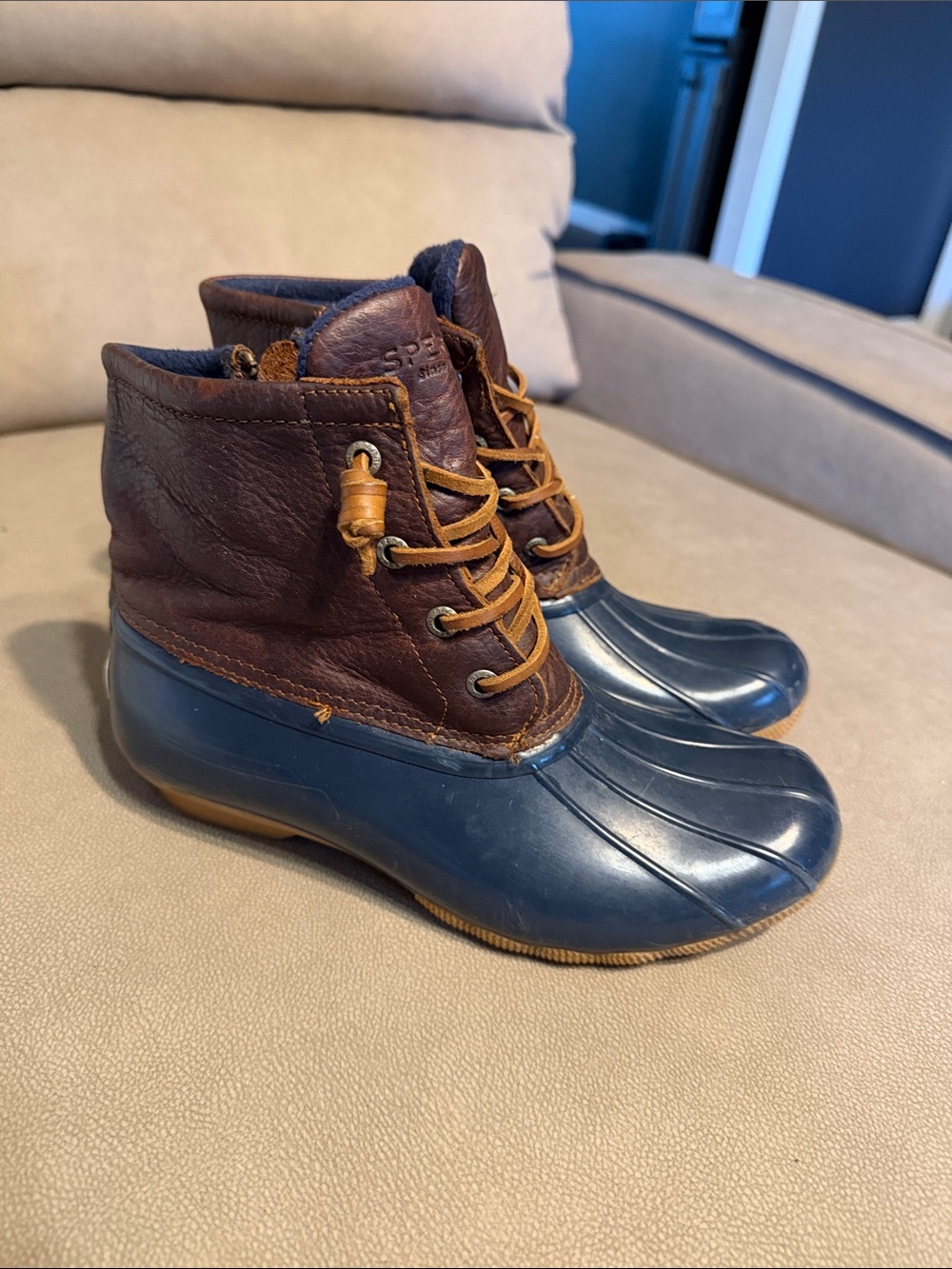 Women’s Navy and Brown Duck Boots - Sperry